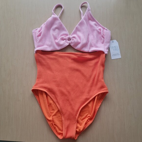 Time and Tru Other - NWT Swimsuit One Piece Cut Out By Time And Tru XL Pink Orange
